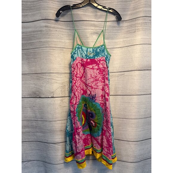 Desigual Whimsical Butterfly Spaghetti Strap Sundress Size 42/L - Picture 4 of 6
